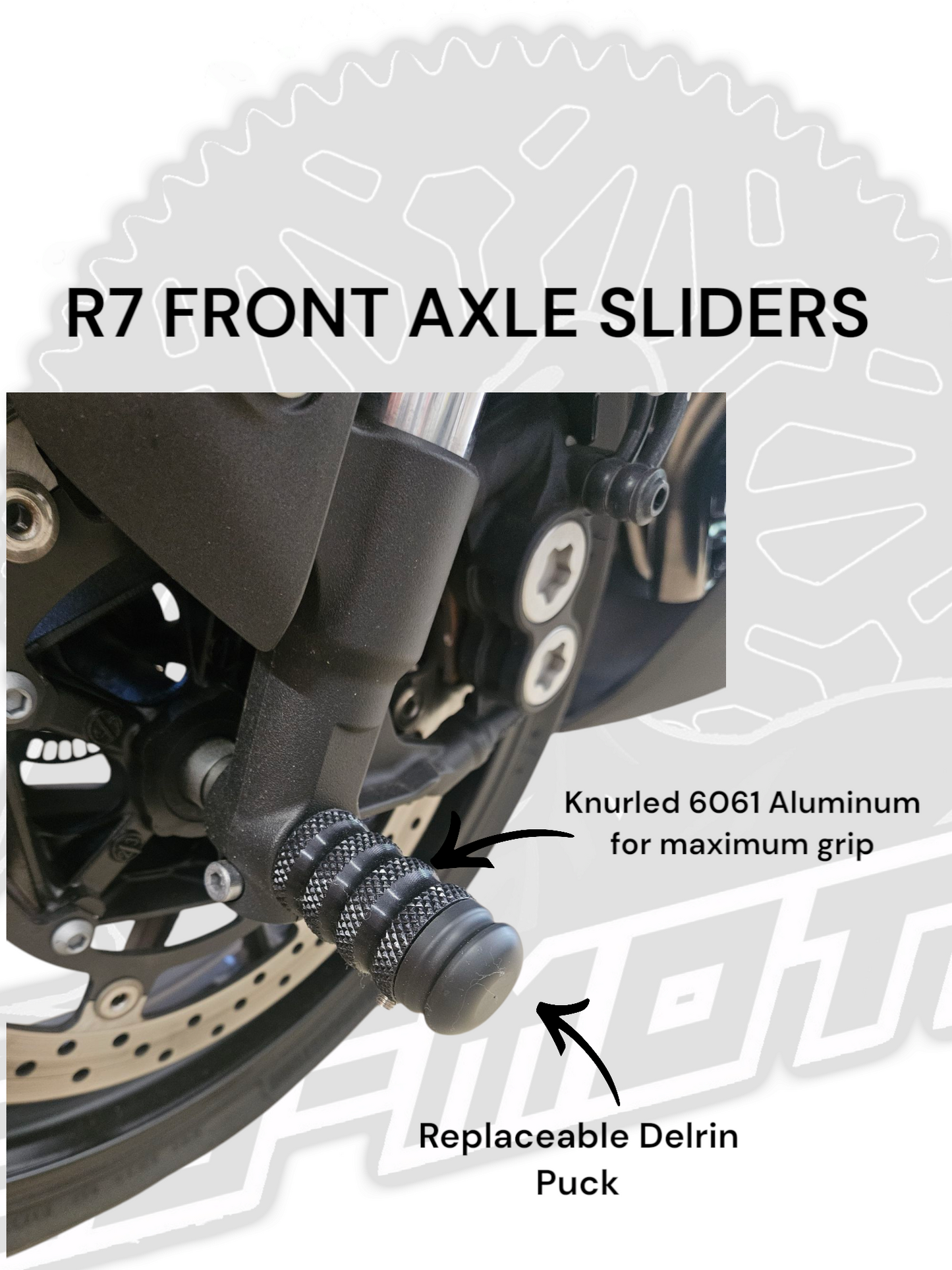 R7 FZ/MT07 REAR AXLE SLIDERS WITH AXLE BLOCKS