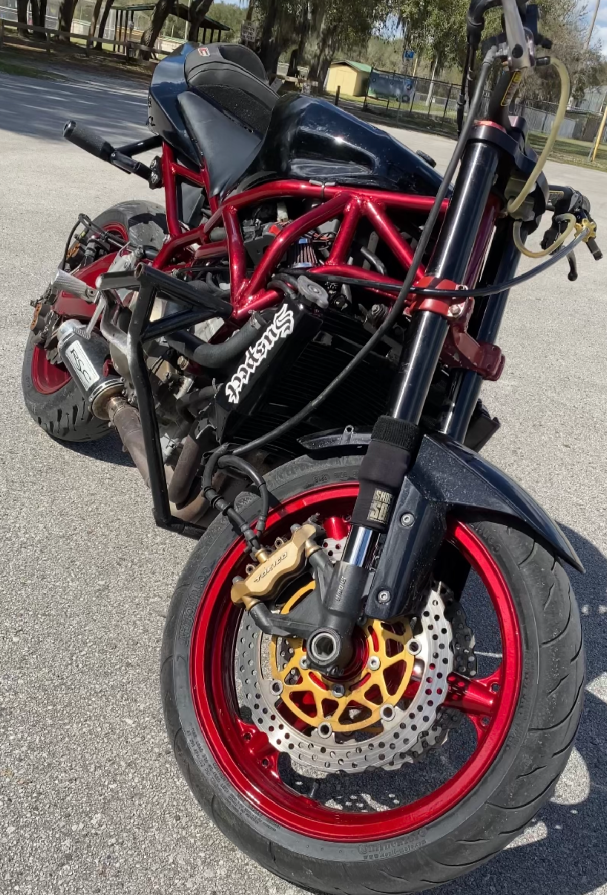 03-04 Kawasaki ZX6R Radiator Cage – Suspect Stunt Parts 03-04 Kawasaki ZX6R Radiator Cage – Suspect Stunt Parts